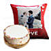 Love Anniversary Cushion and Rainbow Cake