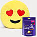 Love Emoji Cushion with Dairy Milk Hazelnut Minis