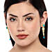 Turquoise Stone N Gold Plated Drop Earrings