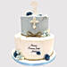 Blue and White Christening Truffle Cake