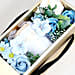 Candle and Artificial Flowers Blue and White