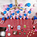The Baby Shower with Blue Pink N White Balloons