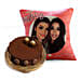 Happy Birthday Cushion and Ferrero Rocher Cake