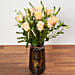 Vase Arrangement Of Roses And Veronica