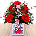 Valentines Flower Vase and Couple Idol