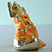 Gold Plated Orange Ganesha Idol
