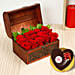 Red Roses Arrangement with Love Cake