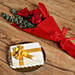 3 Red Roses Bouquet and Designer Cake Combo