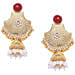 Gold Plated Red Stones Dome Jhumkas