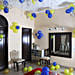 Colorful Balloons Decor Silver Yellow & Blue