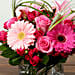 Roses and Gerbera Arrangement In Glass Vase