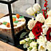Carrot Cake and Flowers Arrangement Combo