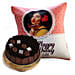 Joyful Birthday Cushion and Choco Sponge Cake