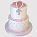 2 Layered Christening Truffle Cake