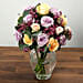 Mixed Rose and Wax Flower Arrangement In Glass Vase