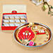 Designer Thali For Diwali With Kaju Katli