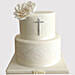 Pretty White Floral Christening Truffle Cake