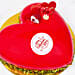 12 Red Roses Bouquet with Heartshape Cake
