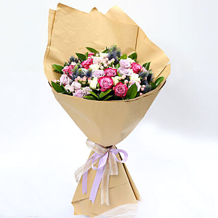 Exotic Roses and Hypericum Mixed Bouquet SG: Florist Singapore